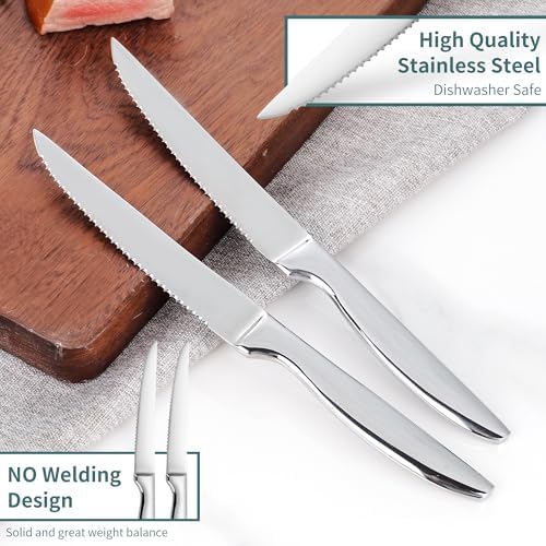 Steak Knives Set of 12, Serrated Knife Set, Steak Knives Dishwasher Safe