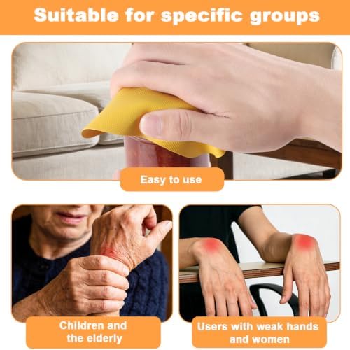 LUTER 4pcs Jar Opener Gripper Pad for Seniors with Weak Hands, Rubber
