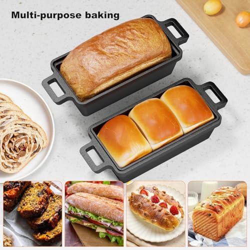 Cast Iron Bread Pan with Lid, Loaf Pan for Baking Homemade Bread and Cake