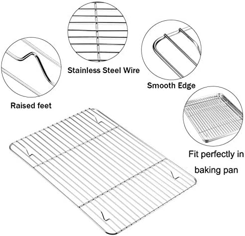 TeamFar Cooling Rack, 15"/11" Stainless Steel Wire Baking Rack, 2PCS