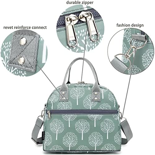 FlowFly Insulated Lunch Bag With Shoulder Strap for Women, Men, and Kids, Large and Reusable, Handle, Freezable Work and School Travel Tote and Meal Prep Organizer,Dandelion