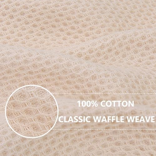 Homaxy 100% Cotton Waffle Weave Kitchen Dish Towels 18-Pack, Beige
