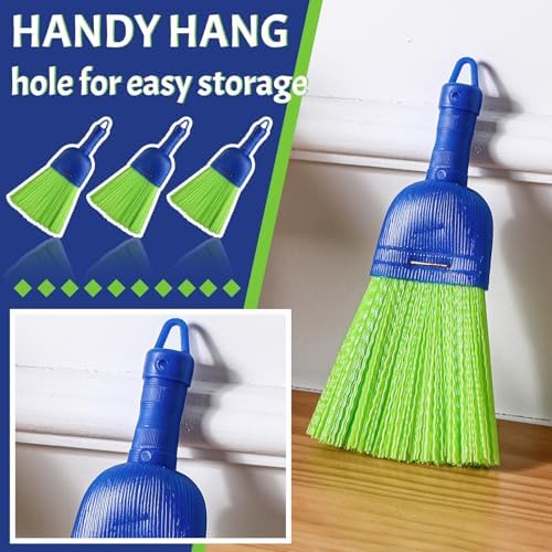 Domensi 6 Pcs Whisk Broom Poly Fiber Hand Brush with Hang Hole Car Cleaning