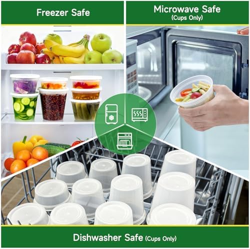 Dealusy 40 Set 32 oz Deli Containers with Lids
