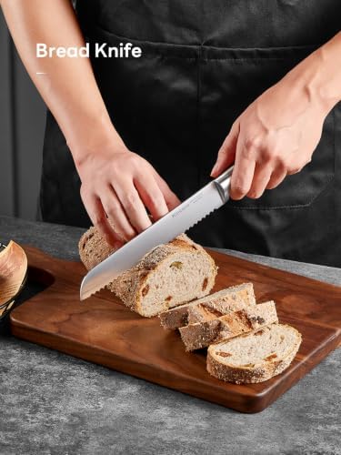 Knife Set 7 Piece German Steel Kitchen Knife Block Set