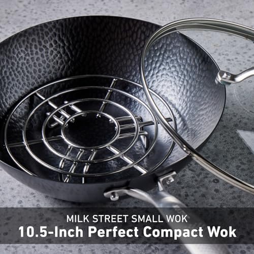 Milk Street 3-Piece 10.5-Inch Small Hammered Carbon Steel Wok