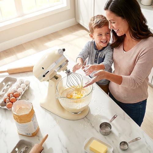 HOZODO Glass Mixer Bowl for KitchenAid 4.5 & 5-Qt Tilt-Head Stand Mixers