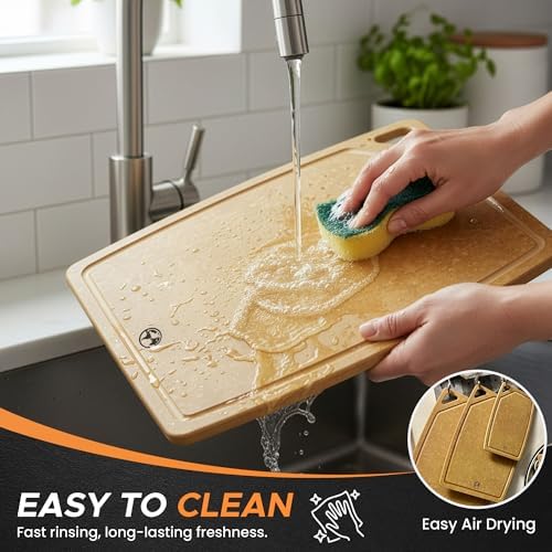 Composite Wood Cutting Board Set of 3, Built In Juice Groove