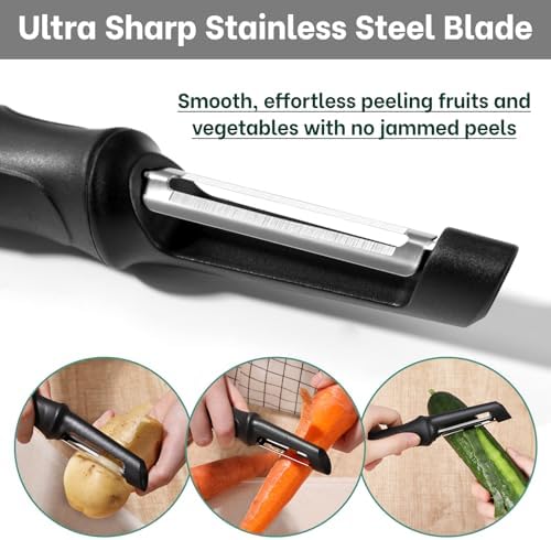 Beneno Swivel Vegetable Peeler, Smooth Peeling Potato Peeler (2, Black)