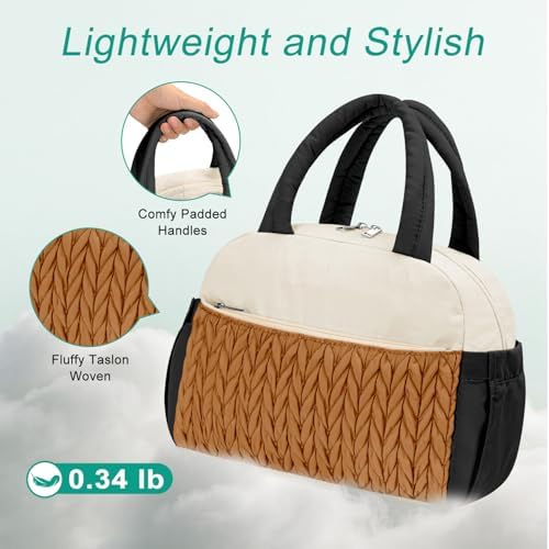 Coobiiya Lunch Box Lunch Bag for Women Men,Reusable Cute Lunch Pail bag,Leakproof,Insulated LunchBox Tote Compact 10L, Cooler Lunch Container for Work Travel Office