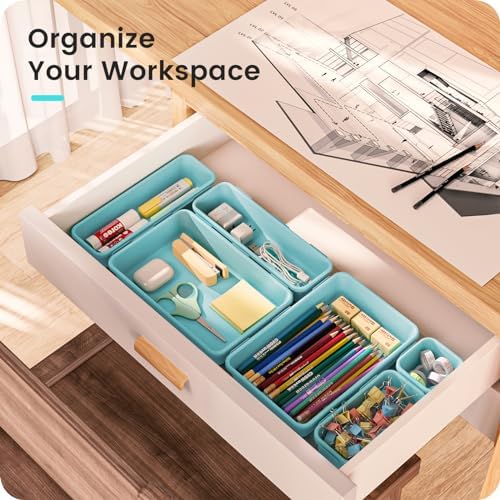 A-LuGei 【Military Grade】 Drawer Organizer for Vanity Bathroom Makeup Desk