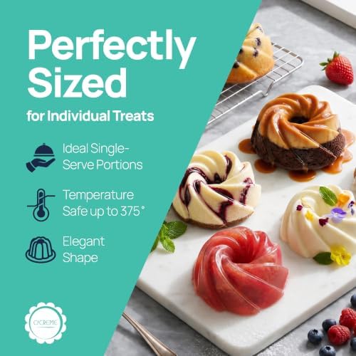 O'Creme Bakeable Plastic Mini Swirl Cake Pan, Baking Pan With Non-Stick Silicone, Reusable nonstick baking molds, Durable, Lightweight, Easy Storage for Baking and Much More - 50 QTY Pack