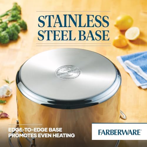 Farberware Classic Series 16 Quart Stock Pot with Lid, Stainless Steel