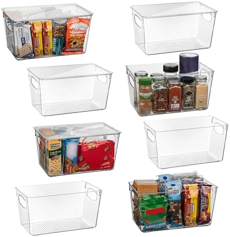 ClearSpace Pantry Storage Bins with Lids for Kitchen & Fridge, 8 Pack