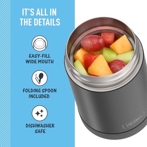 THERMOS FUNTAINER Food Jar with Spoon, 16oz, Matte Black