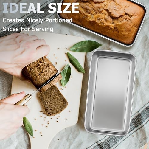 TeamFar Loaf Pan Set of 3, 9 x 5 Inch Bread Loaf Stainless Steel