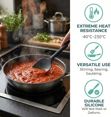 3 Pcs Silicone Spatula,Food Grade Rubber Spatula, Spatulas Silicone Heat Resistant, Used for Baking, Cooking, non Stick, Dishwasher Safe, BPA Free