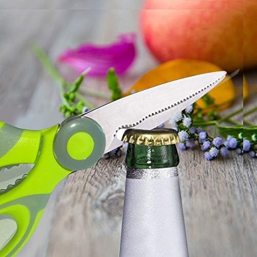 Kitchen Shears, Acelone Premium Heavy Duty Shears Ultra Sharp Stainless Steel Multi-function Kitchen Scissors for Chicken/Poultry/Fish/Meat/Vegetables/Herbs/BBQ… (Light Green) (Pack of 2)