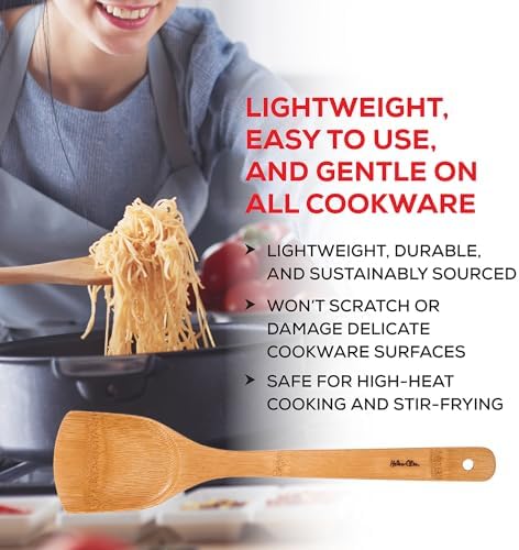 Helen’s Asian Kitchen Natural Bamboo Stir Fry Spatula and Wok Tool, 13.5-Inch