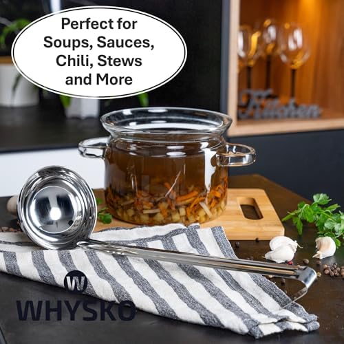 4-Pack Stainless Steel Soup Ladles, Rustproof Heat Resistant Serving Spoons