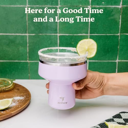 REDUCE Saltini 16oz Margarita Tumbler - Insulated Cocktail Glass with Lid
