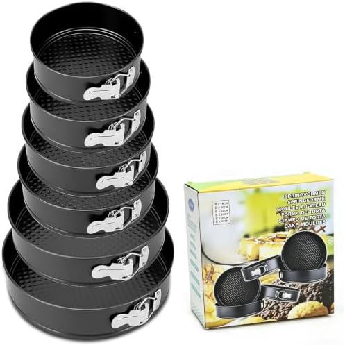 Springform Cake Pan, Cake Pan with 6 Different Size (7,8,9,9.5,10.2,11inch), Cake Molds for Baking with Removable Bottom, Non-Stick Bakeware for Effortless Baking and Easy Release