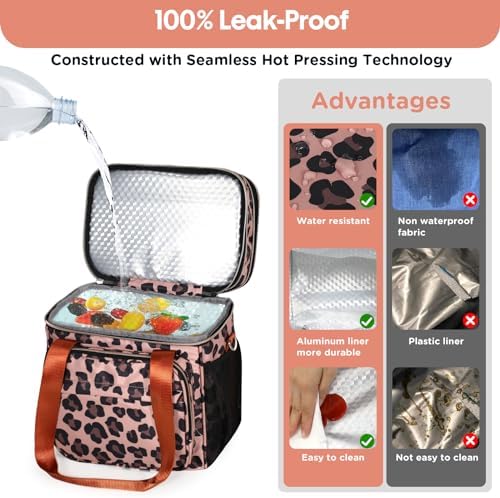 GLENKEY Expandable Lunch Box Insulated Leakproof Cooler Bag Work Outdoor