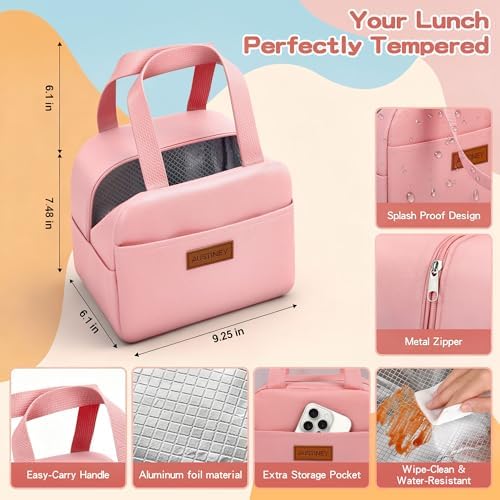 Bento Box with Lunch Bag for Women & Girls, 1100ml BPA-Free Pink