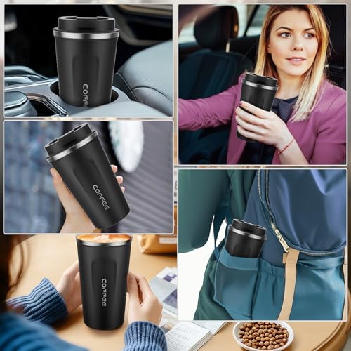 MOMSIV 17oz Travel Coffee Mug, Insulated Coffee Cup with Leakproof Lid