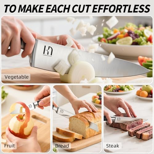 KnifeSaga 15 Pcs Japanese Knives Set for Kitchen, Razor Sharp, Professional