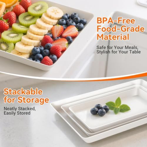 3-Pack Serving Tray in 3 Sizes, Serving Platter, Trays for Serving Food