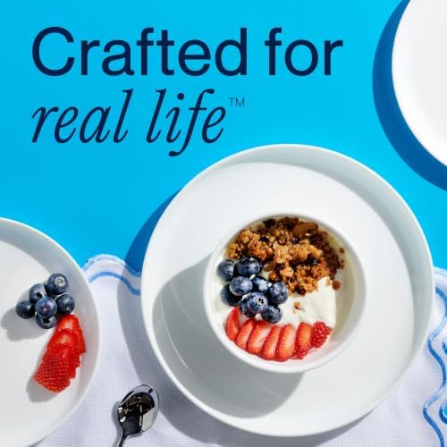 Corelle 4-Pc Meal Bowls Set Service for 4, Durable and Eco-Friendly 9-1/4-Inch Glass Bowls, Compact Stack Bowl Set, Microwave and Dishwasher Safe, White, 46 Ounces