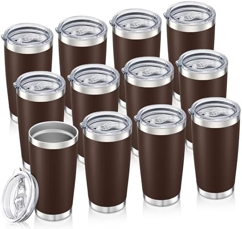 20oz Tumbler Bulk with Lid Stainless Steel Tumblers, 12 Pack