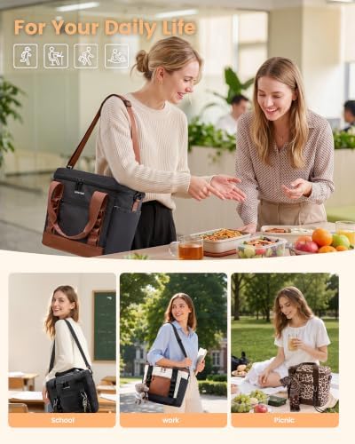 LOVEVOOK Insulated Lunch Bag for Women men, Large Leakproof Adult Lunch Box