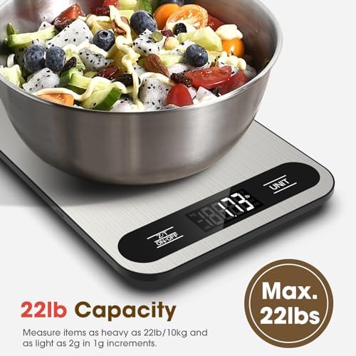 Mik-Nana Food Scale, 22lb Digital Kitchen Scale with 6 Units Tare Function