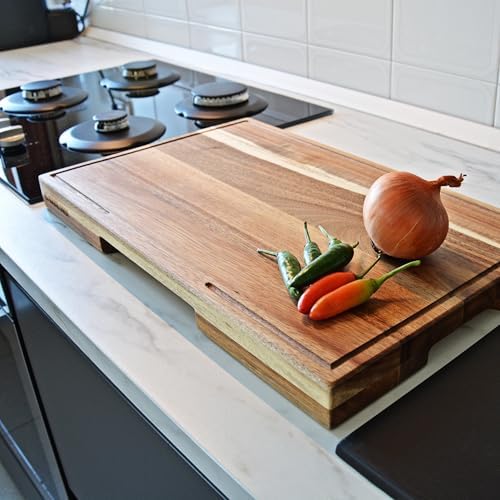 Acacia Wood Cutting Board for Kitchen, Thick Non Toxic Butcher Block