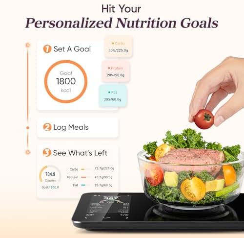 Cosori Smart Food Scale with Nutritional Calculator, USB Rechargeable, 11lb