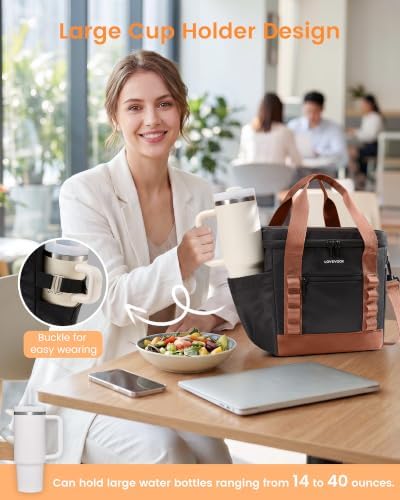 LOVEVOOK Insulated Lunch Bag for Women men, Large Leakproof Adult Lunch Box