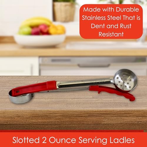 2 oz Slotted Stainless Steel Portion Control Ladle Spoodle - [Pack of 2]