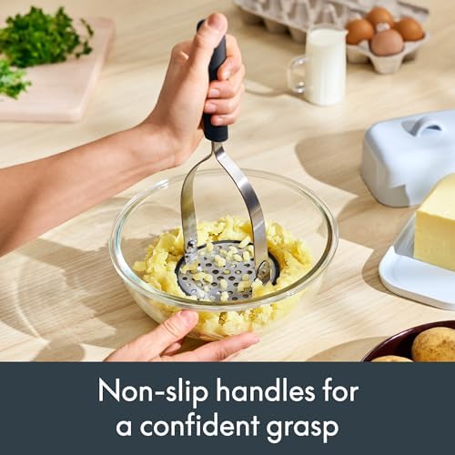 bella 2 Piece Fold Flat, Non-toxic, Masher and Whisk, Slate