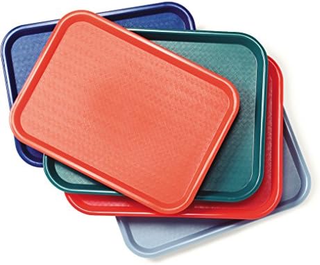 Carlisle FoodService Products Cafe Plastic Fast Food Tray for Cafeteria, 14" x 18", Green (Pack of 2)