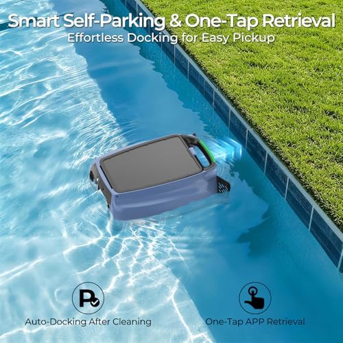 KAVANO Solar Pool Skimmer Robot, Robotic Pool Surface Cleaner with App Control, Automatic Floating Pool Skimmer for Inground and Above Ground Pools