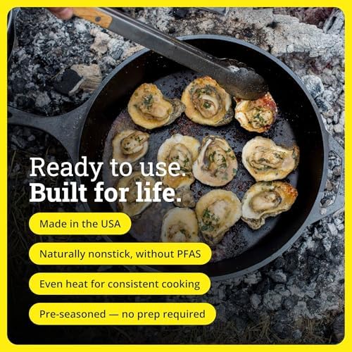 Lodge Pre-Seasoned Cast Iron Skillet, Easy-Grip Handle, 15 Inches