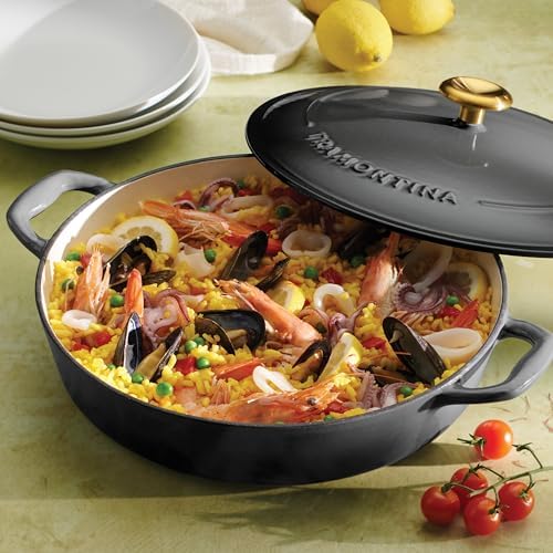 Tramontina Bestow Enameled Cast Iron 4-Qt Braiser Pan with Lid, Smoke