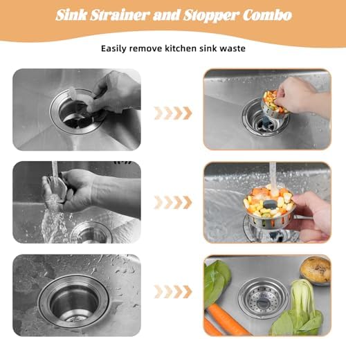 Kitchen Sink Drain Strainer Compatible with Moen, 3-1/2 Inch, Stainless