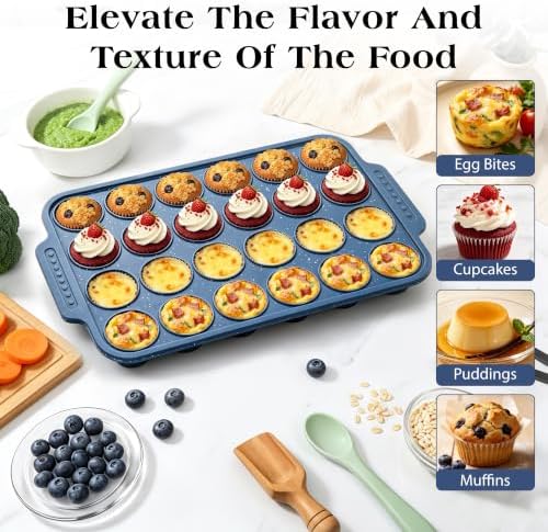Silicone Muffin Pans for Baking with Metal Reinforced Frame