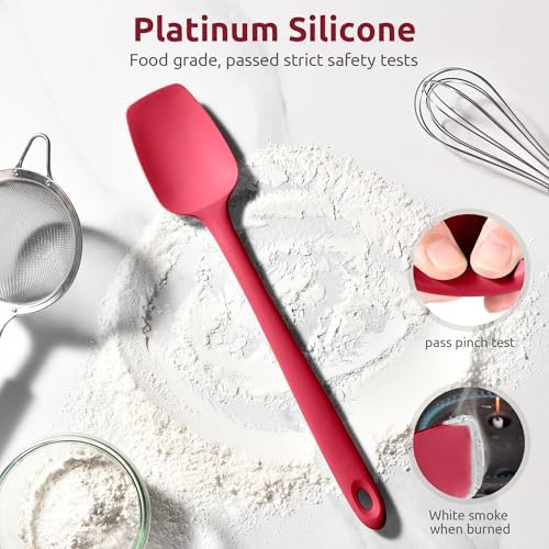 U-Taste 14" Long Silicone Spoonula, 600°F High Temp Spoon Spatula, Red