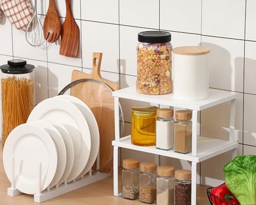 4 Pcs Kitchen Organizer Accessories Set for Cabinet, White, 11.8 x 7.9''