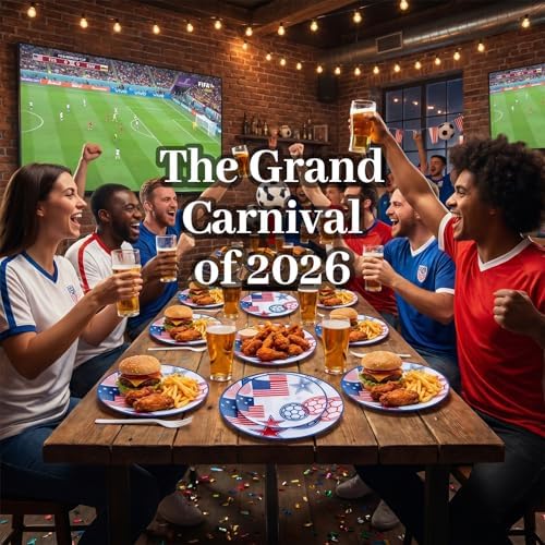 I00000 20 Red and Blue Plastic Soccer Plates, Disposable Plates for Party