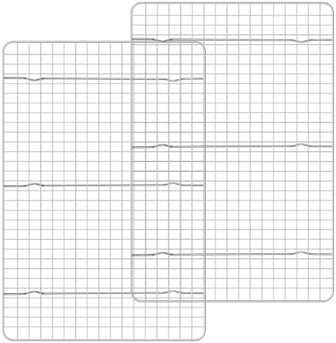 Briout 2PCS Cooling Racks for Cooking and Baking,10"x14.75"Wire Rack,Silver
